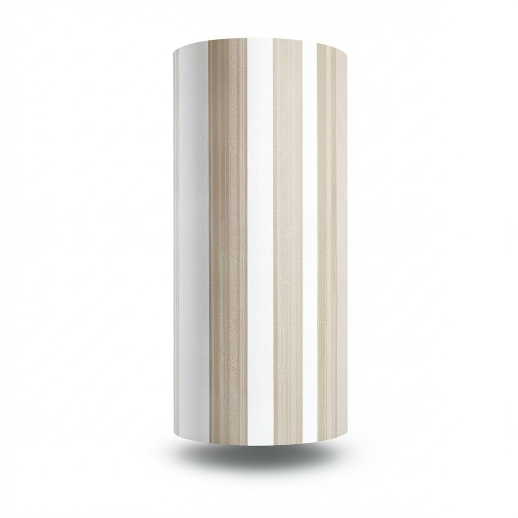 Wallpaper Striped Design Brown on White, Size 10m×53cm