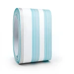 Wallpaper Striped Design Cyan and White with Silver Color, Size 10m×53cm