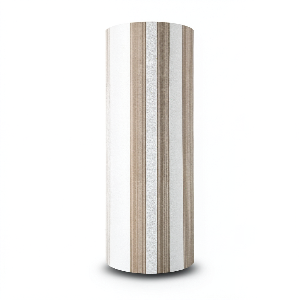 Wallpaper Striped Design Brown on White, Size 10m×53cm