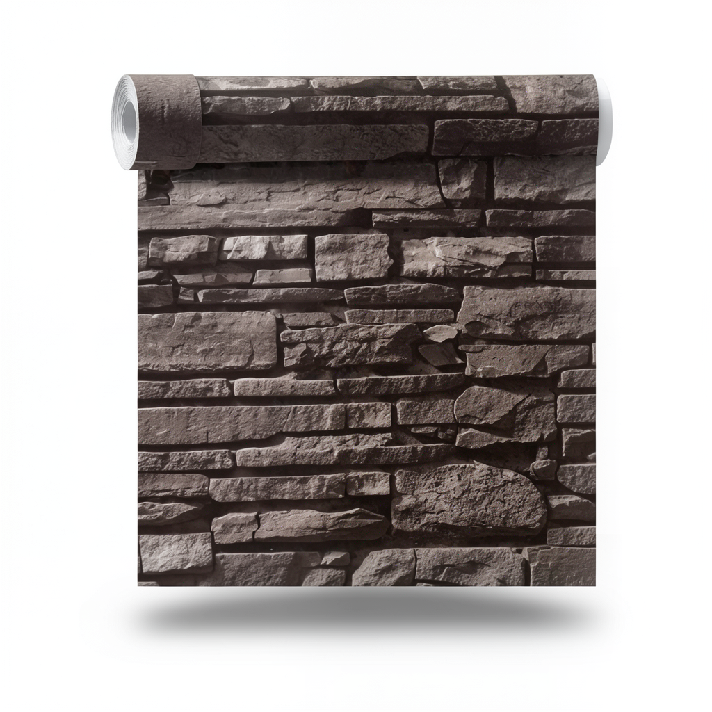 Modern Wallpaper 15.6m×100cm Dark Brown Color