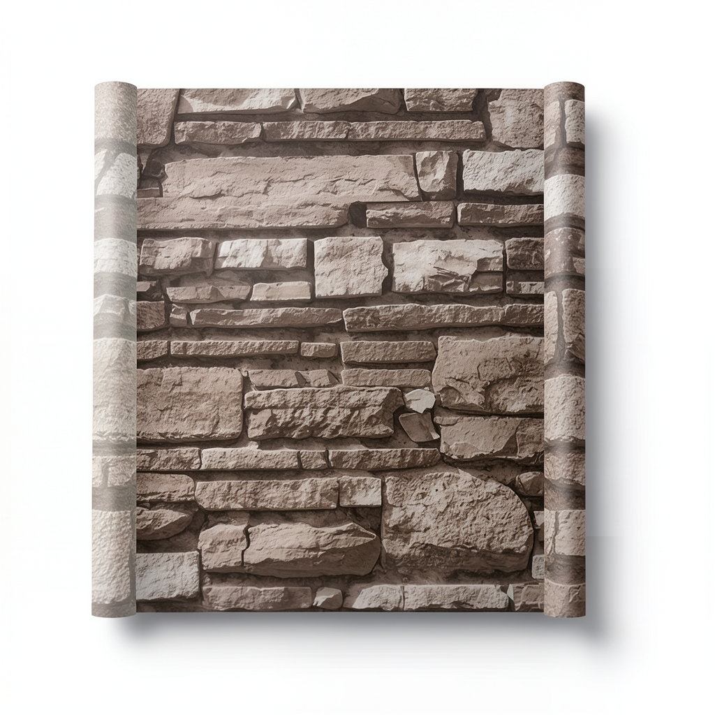 Modern Wall Covering 15.6m x 100cm Brown Color