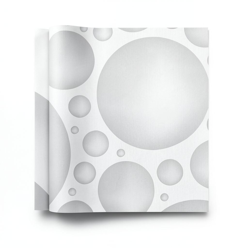 3D Design Wallpaper Length 10m Width 53cm White Gray
