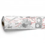 Youth and children wall decoration, white and gray color, length 10 m, width 0.53 m, model GK8821BD 