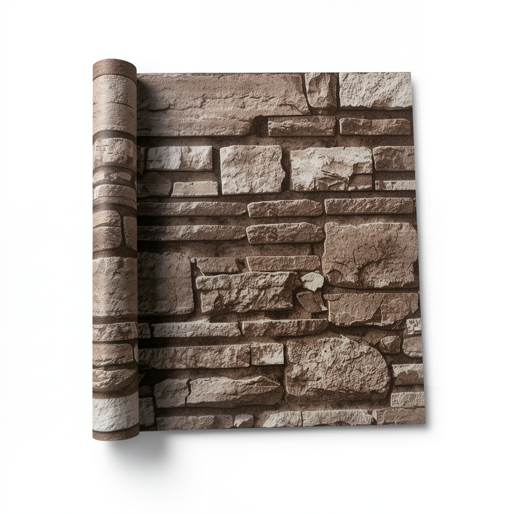 Modern Wall Covering 15.6m x 100cm Brown Color