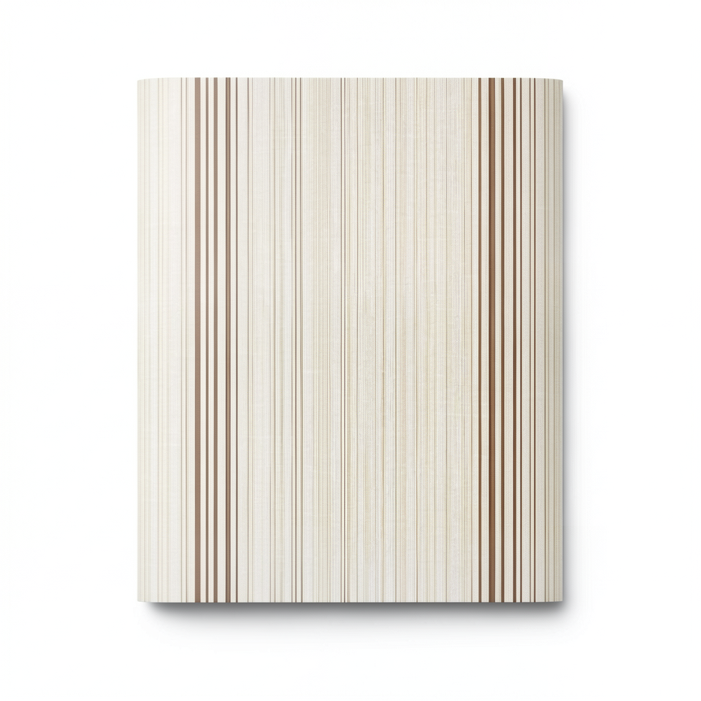 Wallpaper Striped Design Light Beige with Brown Stripes 15.6m×106cm