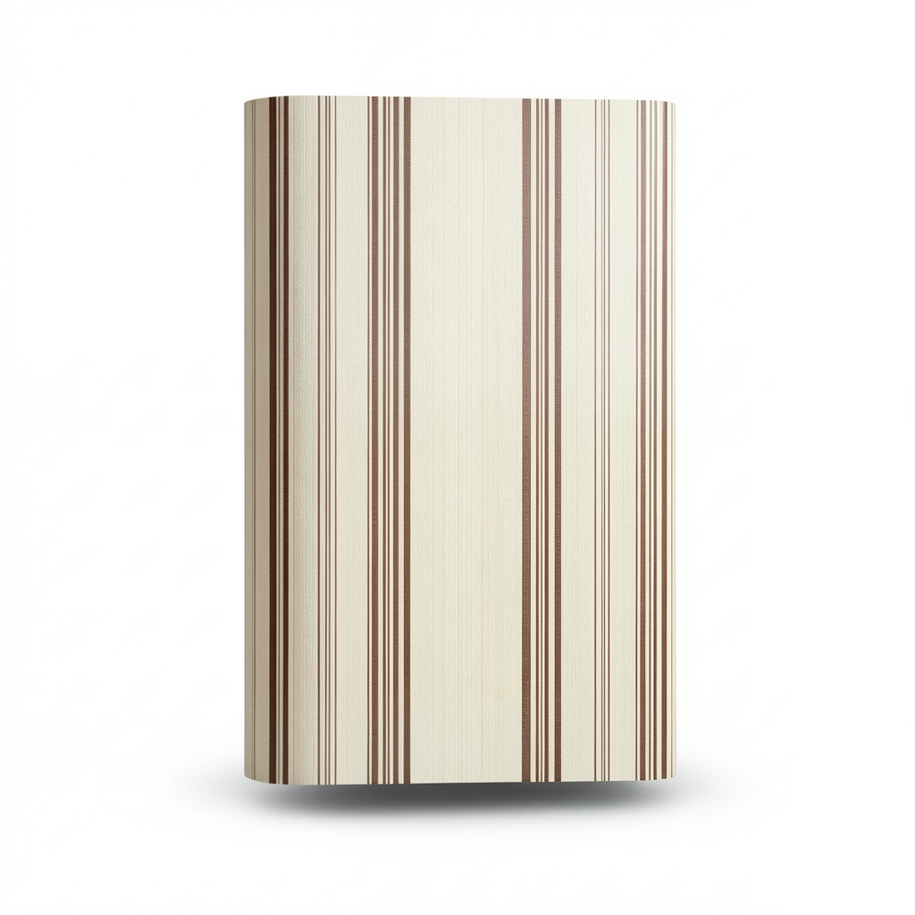 Wallpaper Striped Design 15.6m×100cm Beige with Brown Stripes