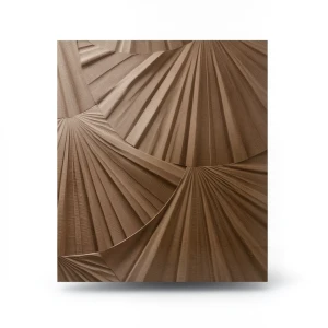 ورق جدران تصميم ثلاثي الأبعاد مقاس 15.6م×106 سم، لون بني