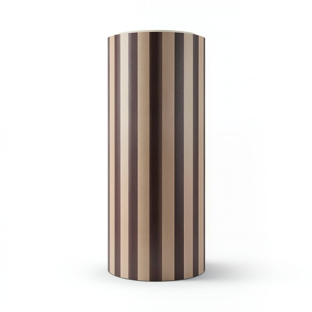 Striped Wallpaper Vinyl Sheath 15.6m x 106cm Brown