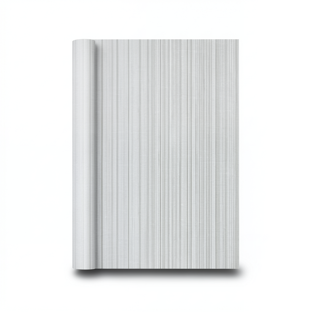 ورق حائط تصميم مقلم لون رمادي مقاس 15.6 م×106 سم