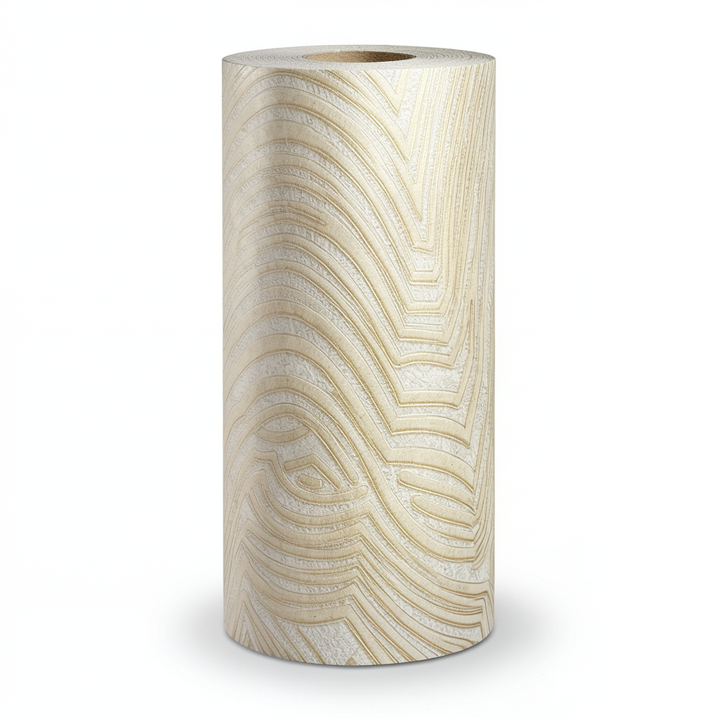 Classic Wallpaper Vinyl Sheath 15.6m x 106cm Beige with Gold