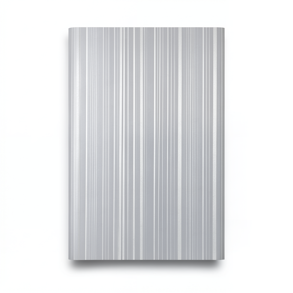 Striped Wall Decoration Vinyl Sheath 15.6m x 100cm Silver Gray