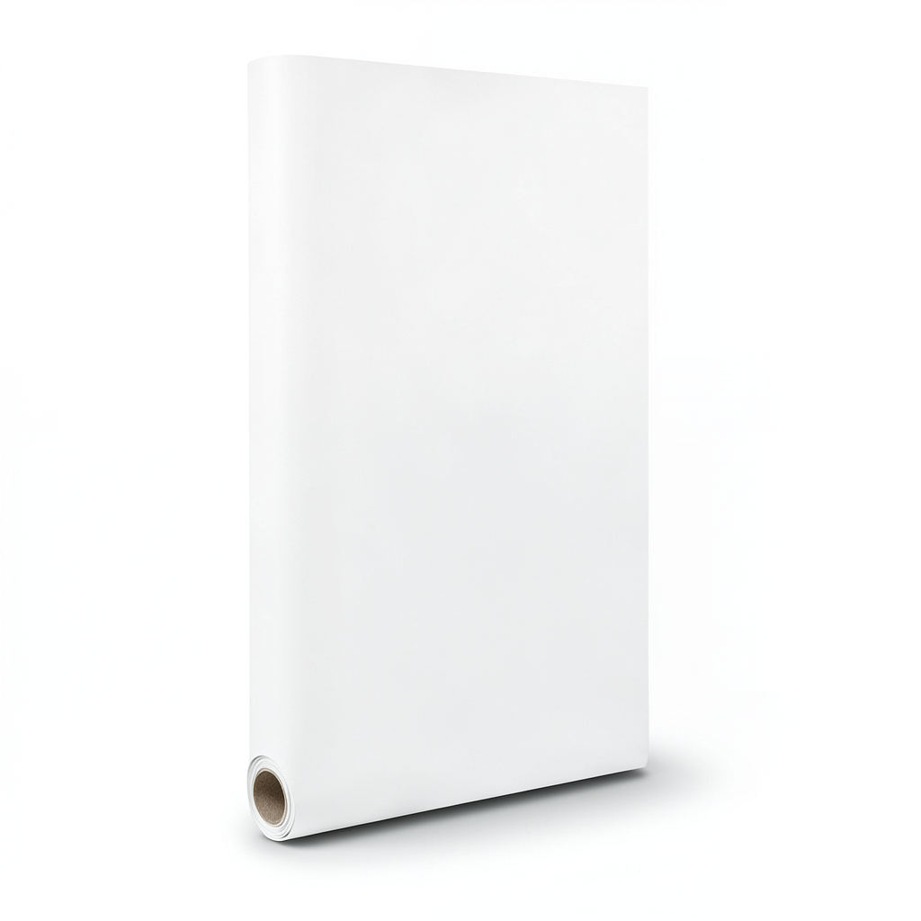 Plain Vinyl Wallpaper 15.6m x 106cm White Color