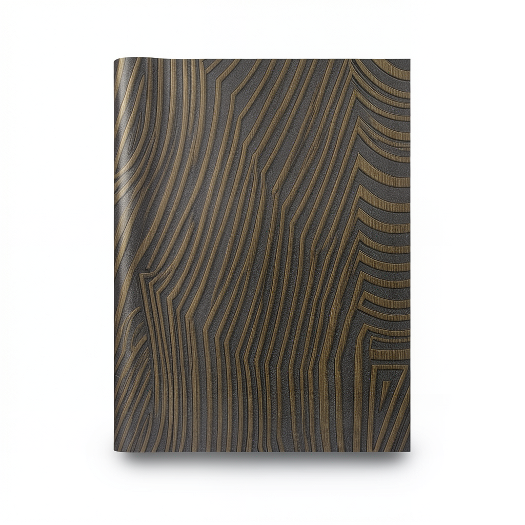 Wallpaper Classic Design 15.6m×106cm Dark Brown with Light Gold
