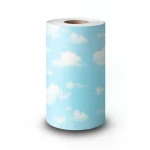 Wallpaper Classic Design 15.6m×106cm Cyan and White