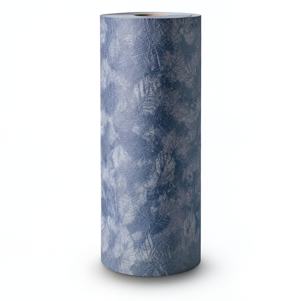 Classic Wall Covering Vinyl Sheath 15.6m x 106cm Gray Navy Blue