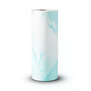 Classic Wallpaper Vinyl Sheath 15.6m x 106cm White with Cyan
