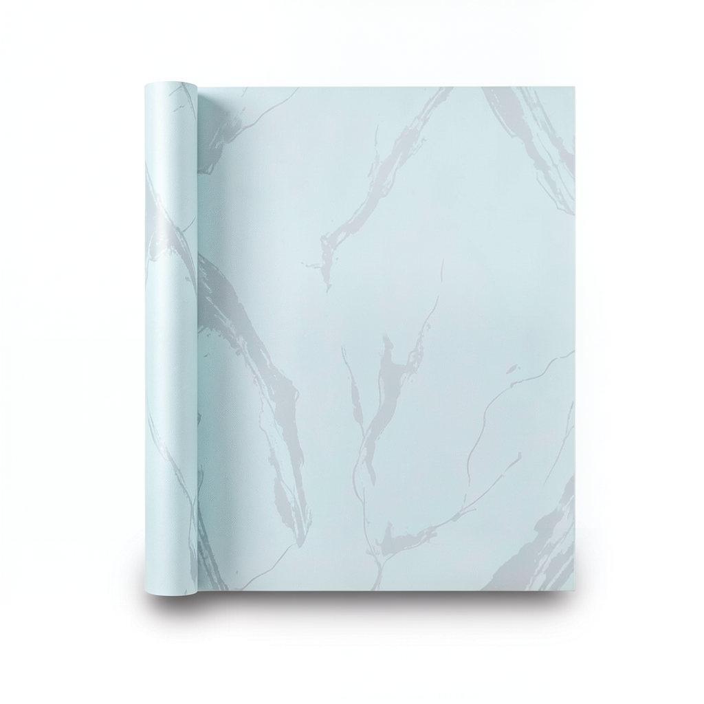 Wallpaper Classic Design Light Cyan and Gray, Size 15.6m×106cm