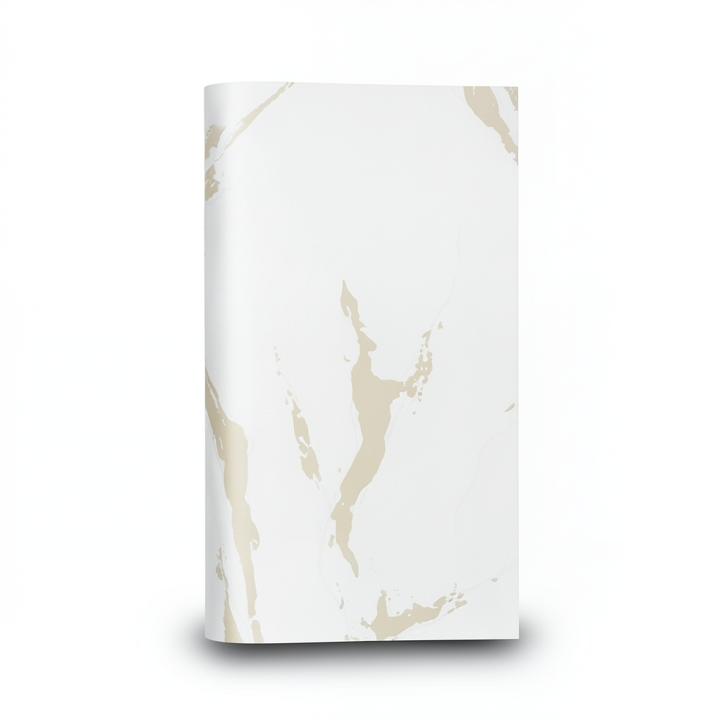 Classic Wallpaper Vinyl Sheath 15.6m x 106cm White and Beige