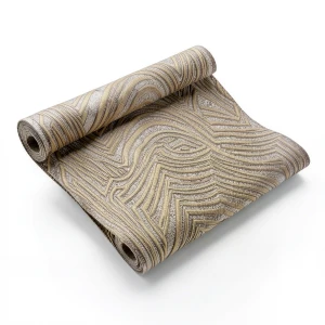 Classic Wall Covering Vinyl Sheath 15.6m x 106cm Brown on Light Gold