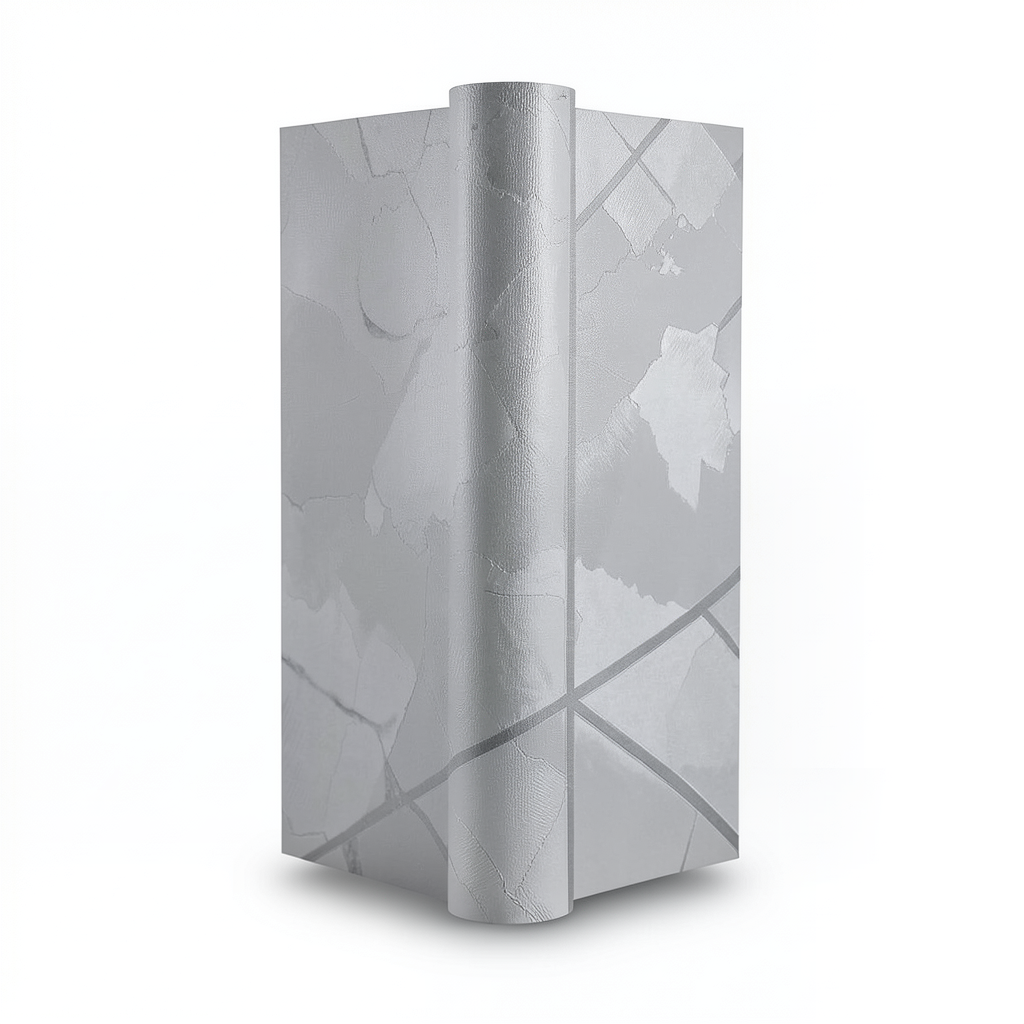 Classic Wall Decoration Vinyl Sheath 15.6m x 106cm Light Gray on Dark Gray