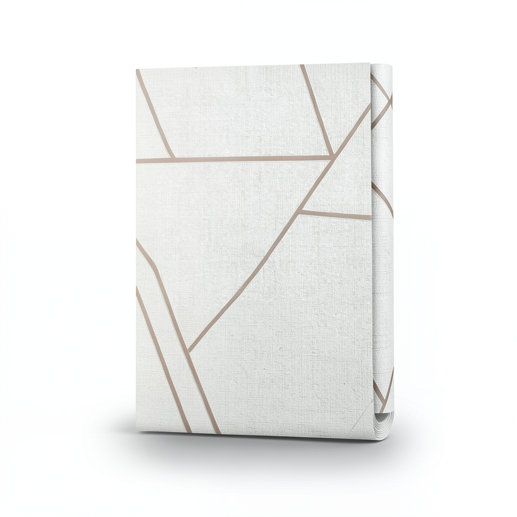 Classic Wallpaper Vinyl Sheath 15.6m x 106cm White and Brown