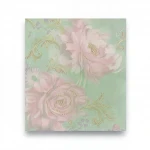 Italian Wall Decoration, Size 10m x 0.73m, Green with Pink, Model 24109