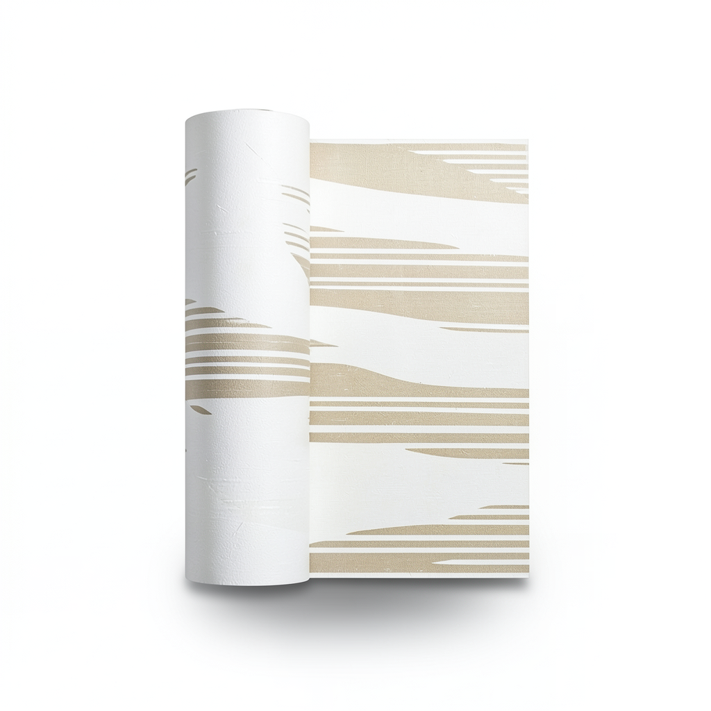 Classic Wallpaper Vinyl Sheath 10m x 53cm White Light Brown