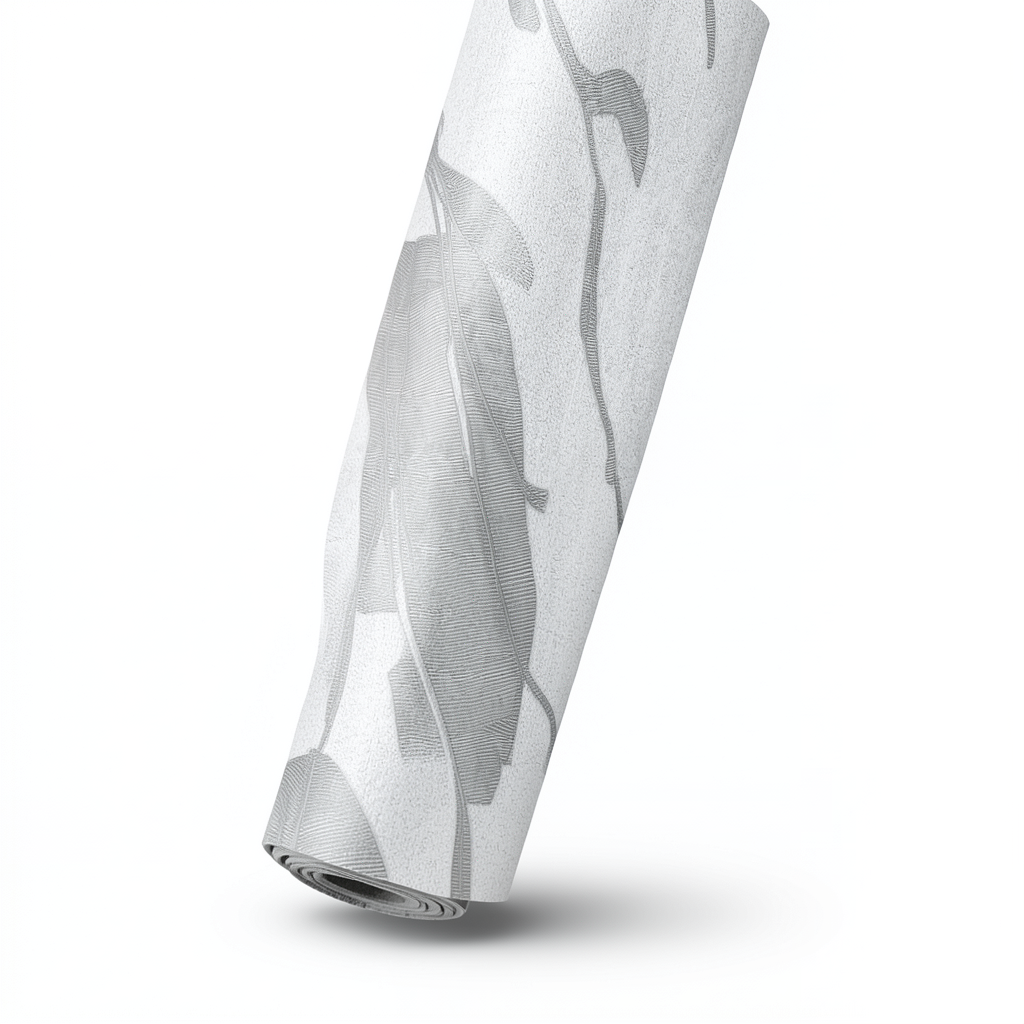 Classic Wallpaper Vinyl Sheath 15.6m x 106cm Faint Gray & White