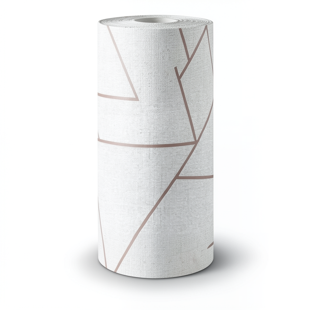 Classic Wallpaper Vinyl Sheath 15.6m x 106cm White and Brown