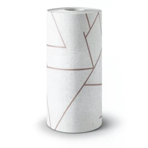 Classic Wallpaper Vinyl Sheath 15.6m x 106cm White and Brown