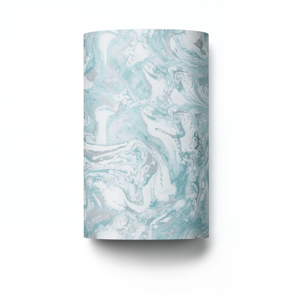 Classic Wall Decoration Vinyl Sheath 15.6m x 106cm Gray White Cyan
