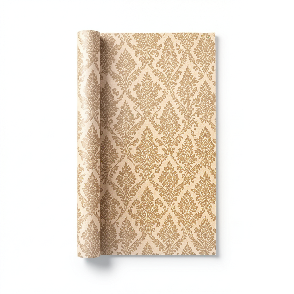 Wall Covering Classic Design 10m×53cm Peach Yellow Light Brown
