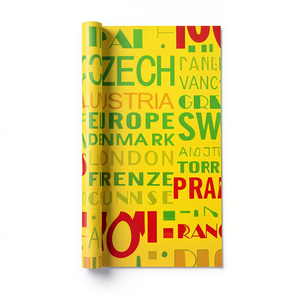 Youthful Wallpaper 15.6m x 106cm Yellow with Green and Red