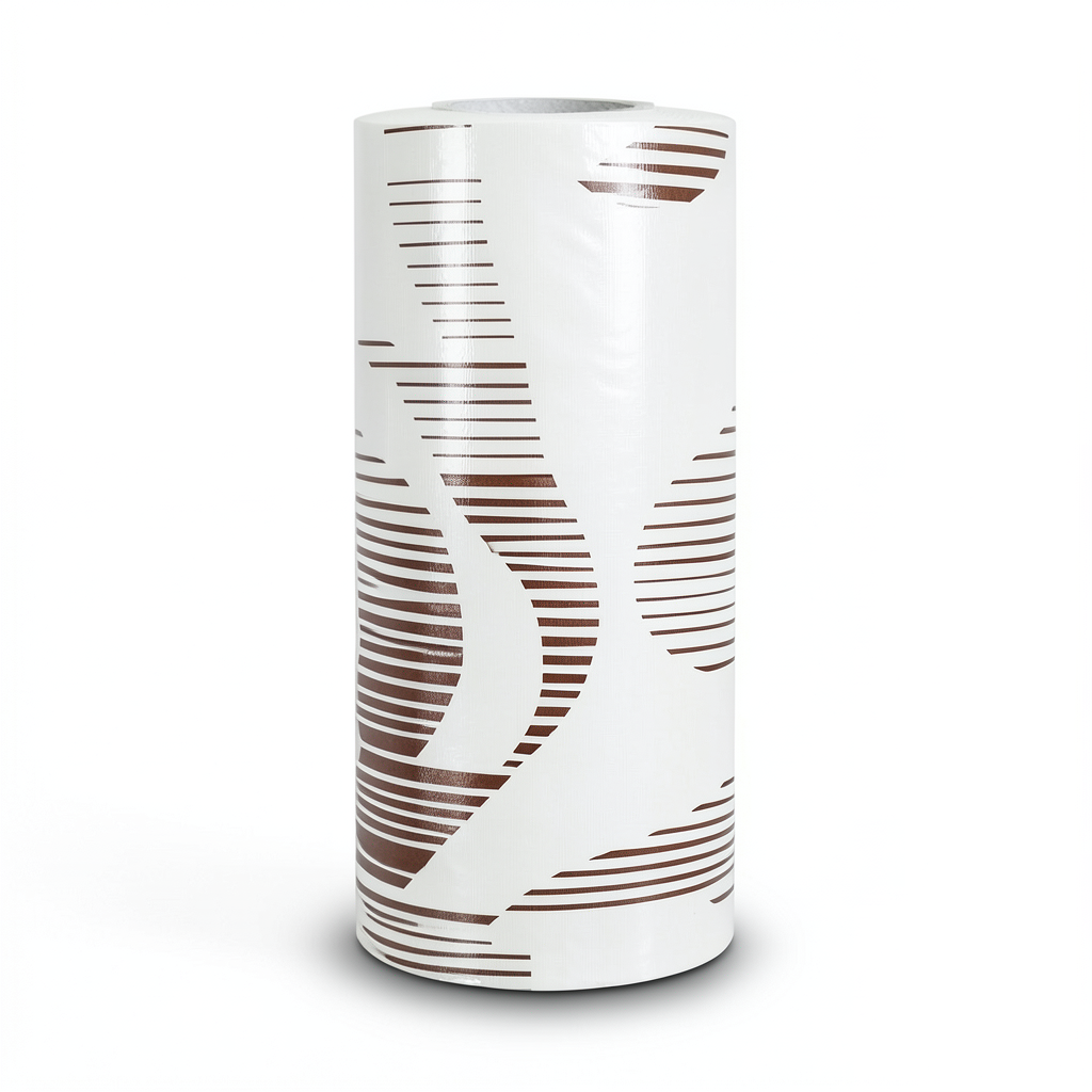 Classic Wallpaper Vinyl Sheath 10m x 53cm White with Brown