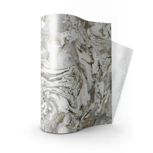 Wall Covering Classic Design 15.6m×106cm White with Brown and Gray
