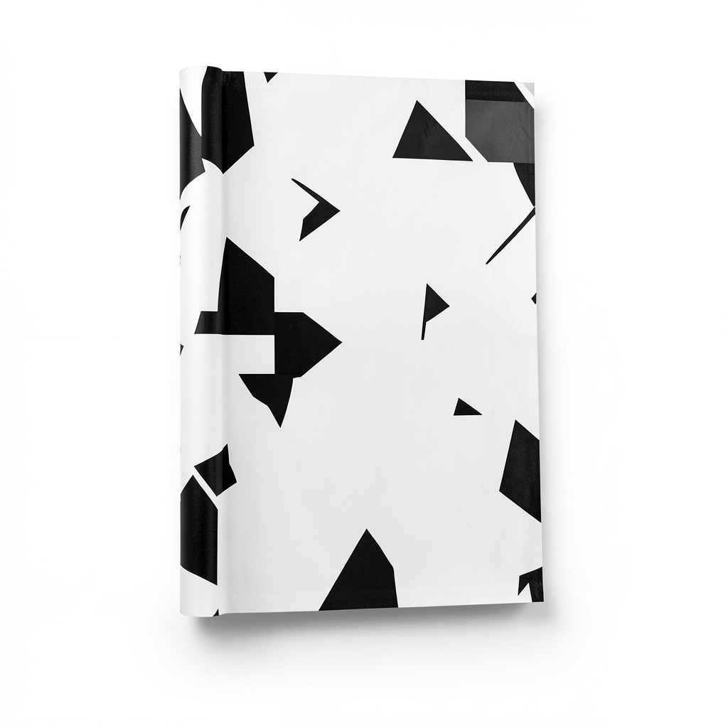 Vinyl Wall Decoration Youthful Design 10m×53cm White and Black