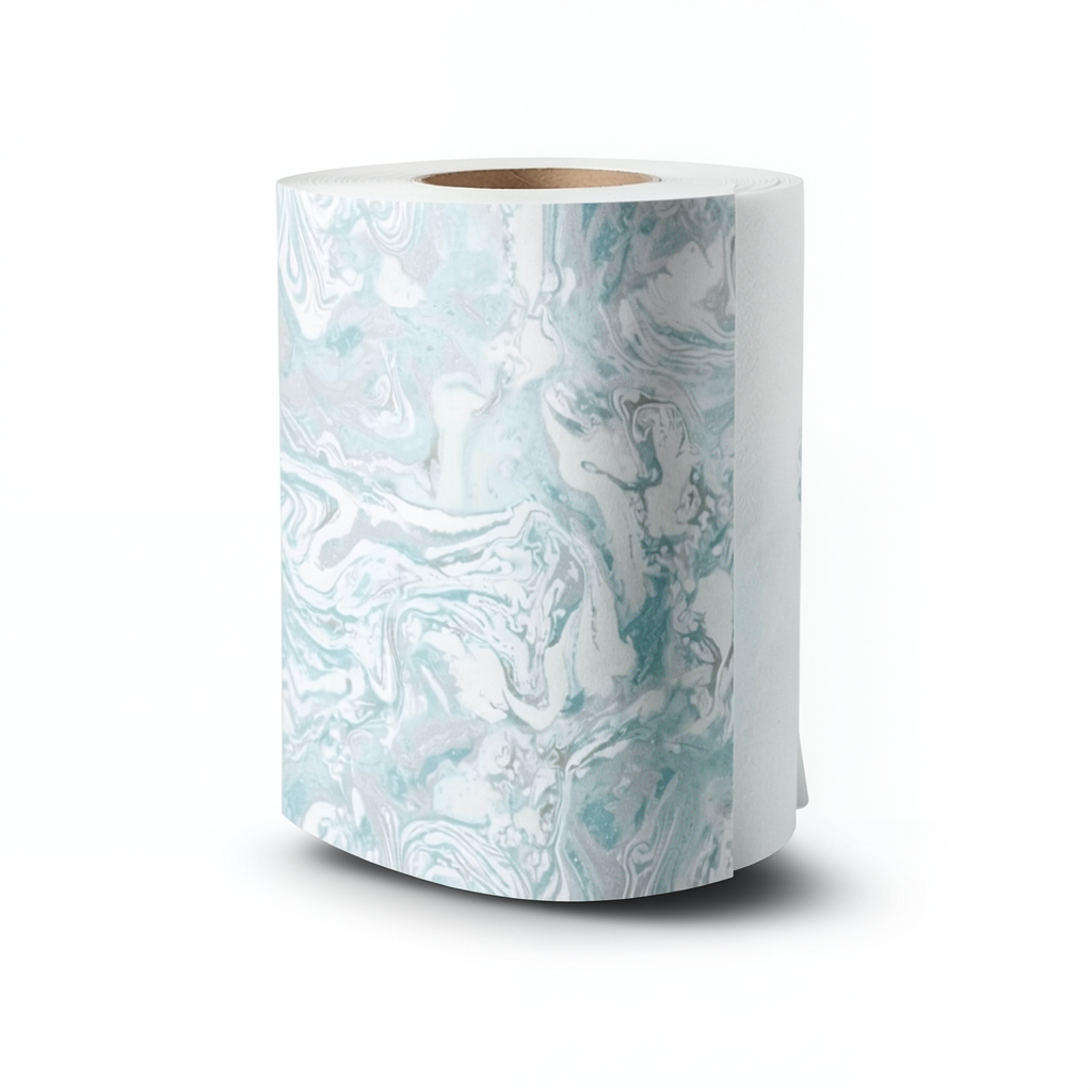 Classic Wall Decoration Vinyl Sheath 15.6m x 106cm Gray White Cyan