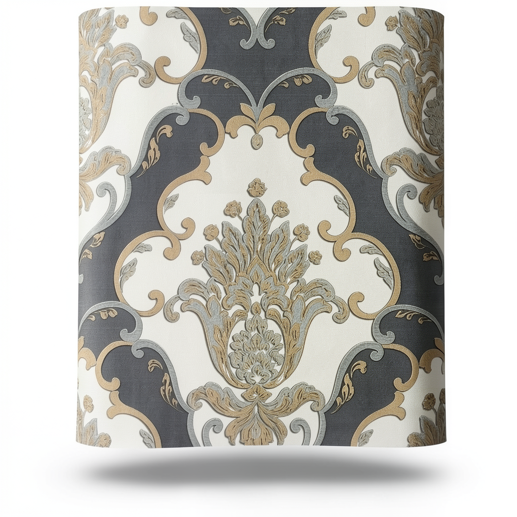 Classic Wallpaper Dark Gray with Beige, Size 10m×1.06m, Model 83005