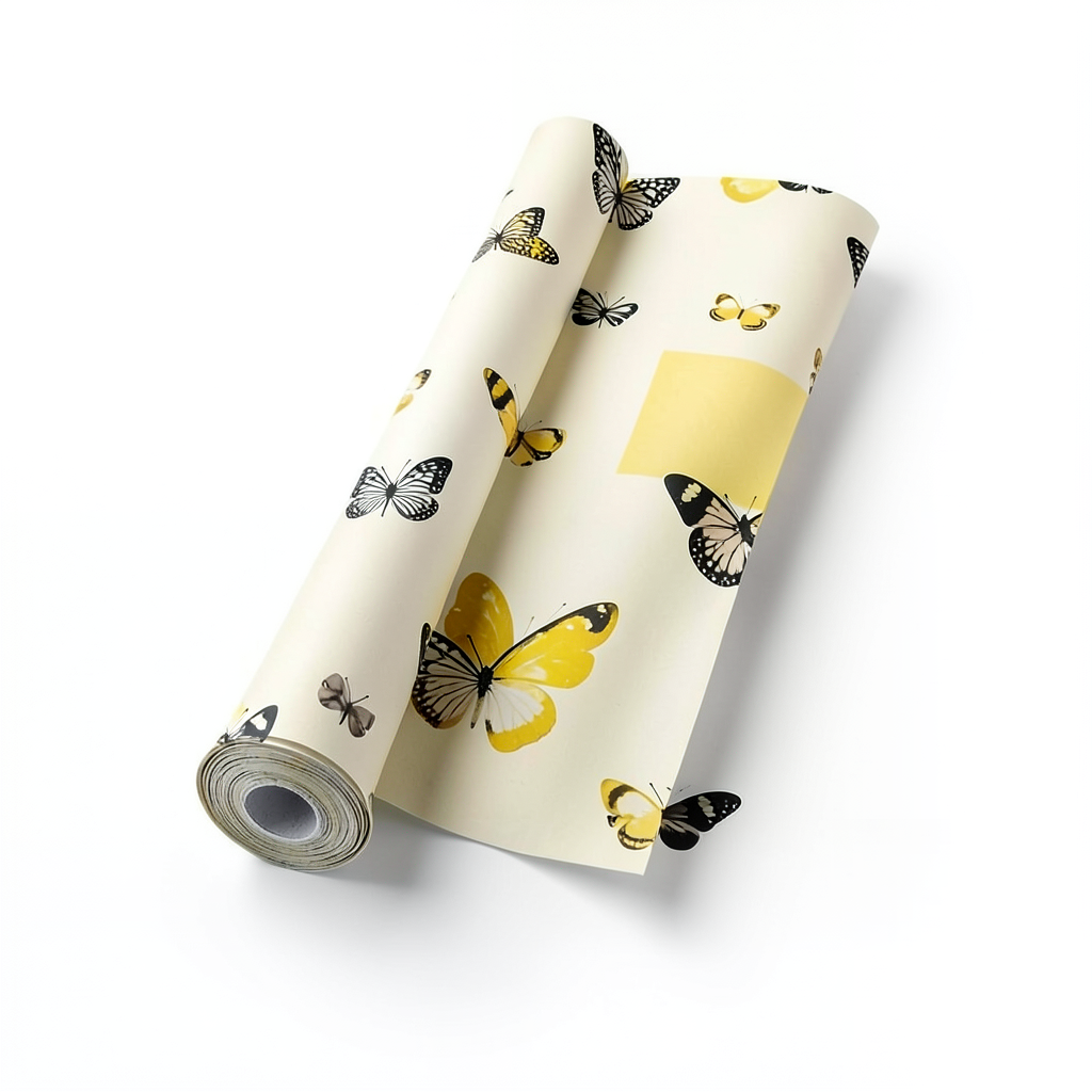 Vinyl Wallpaper Youthful Design 15.6m×106cm Yellow Black Beige