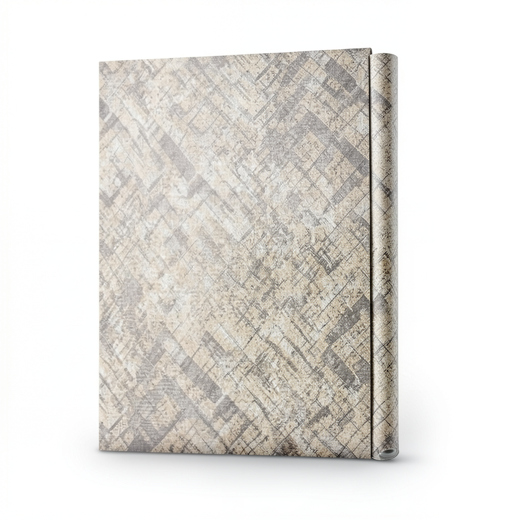 Patterned Wallpaper 15.6m×106cm Beige with Brown Color