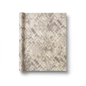 Patterned Wallpaper 15.6m×106cm Beige with Brown Color