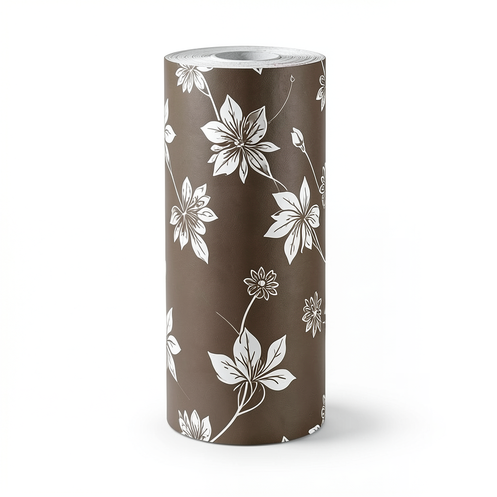 Vinyl Wallpaper Youthful Design 10m×53cm Brown with White