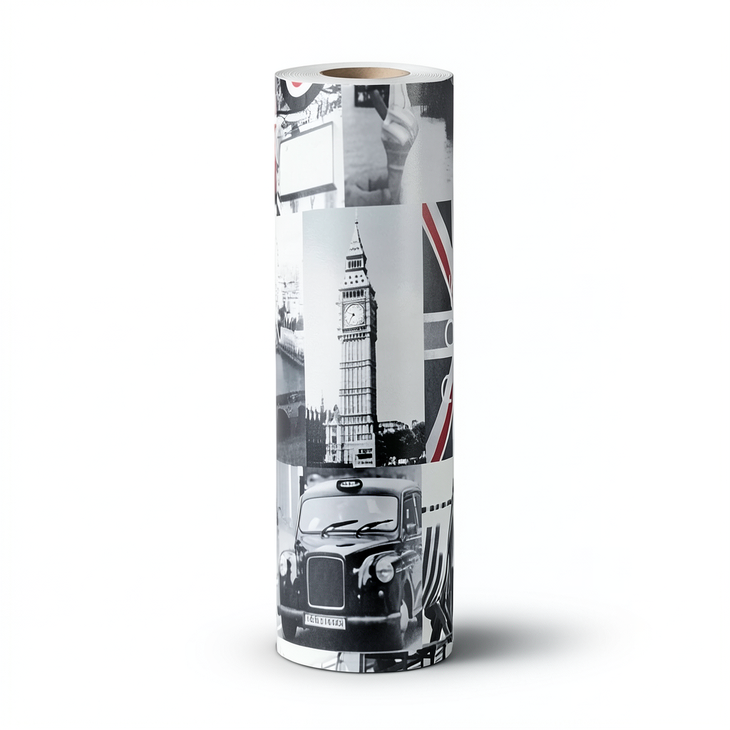 Vinyl Wallpaper Youthful Design 15.6m×106cm White Black Red