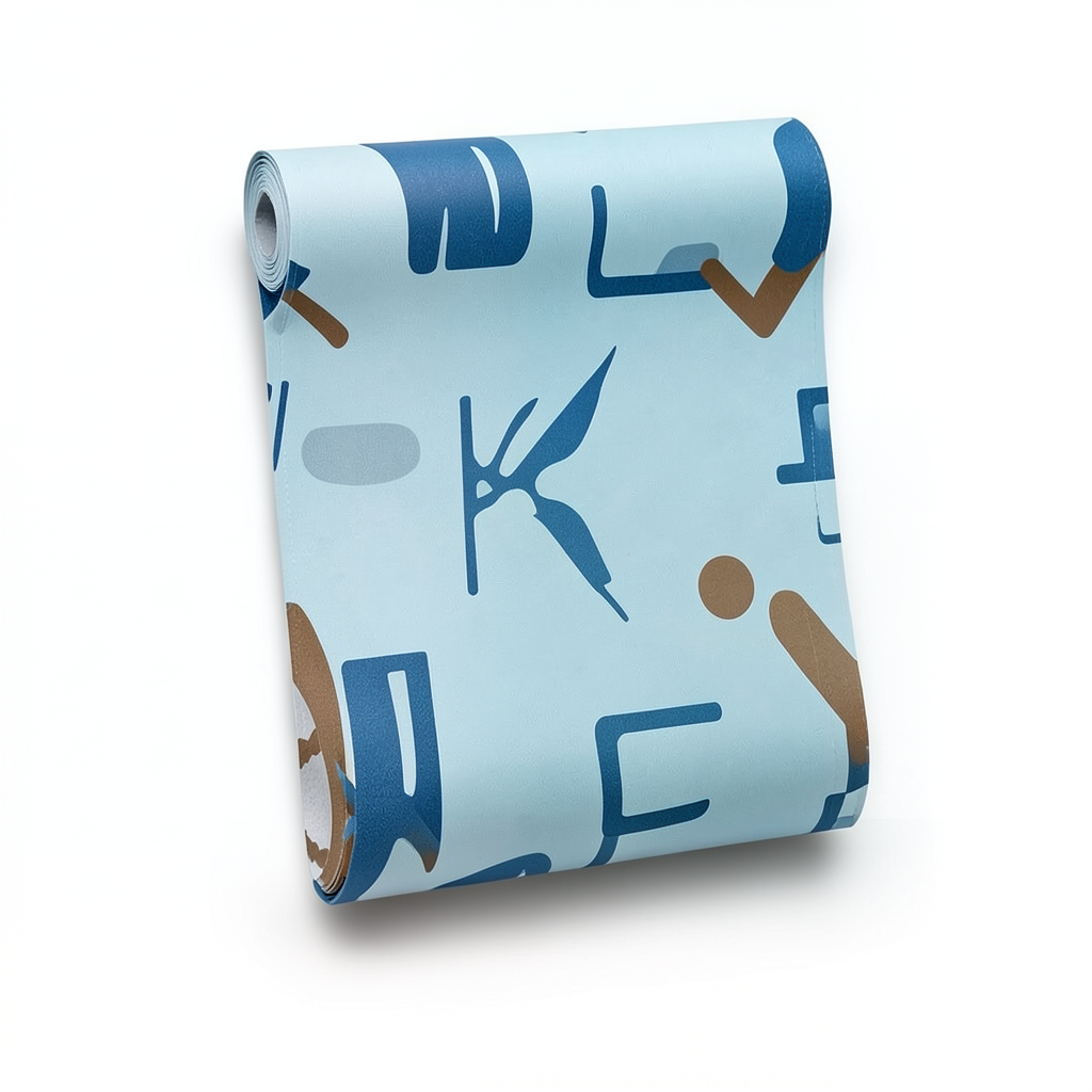 Vinyl Wallpaper Youthful Design 10m×53cm Blue and Brown