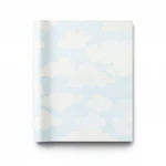 American wall Covering for youth and children, size 10 m x 0.53 m, off white with blue color, model GK8959 