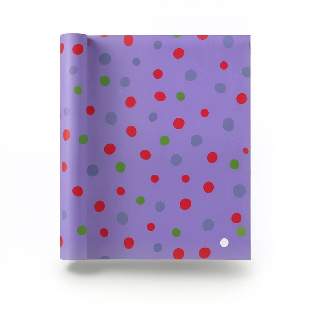 Youthful Wall Covering 10m x 53cm Purple with Red, Green and White