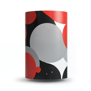 Vinyl Wall Decoration Youthful Design 10m×53cm Black with Red, Gray & White