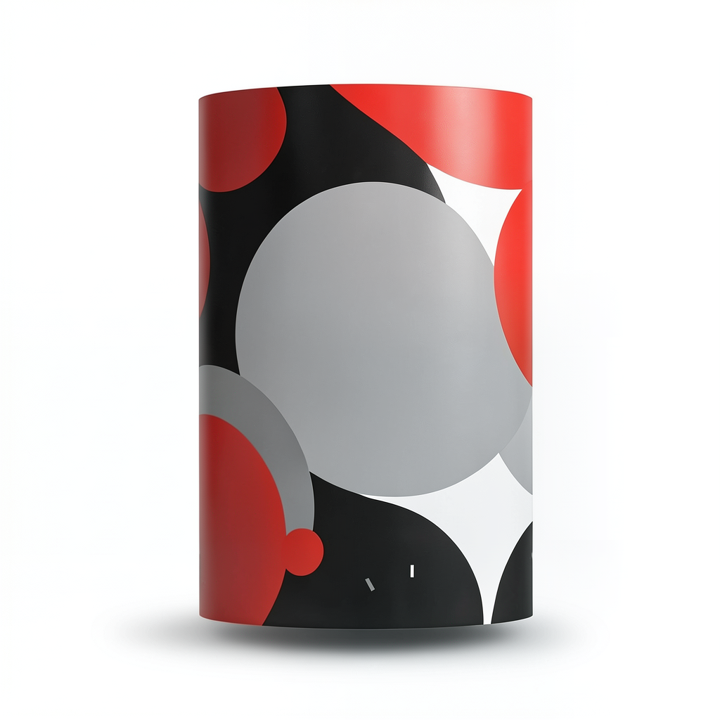 Vinyl Wall Decoration Youthful Design 10m×53cm Black with Red, Gray & White