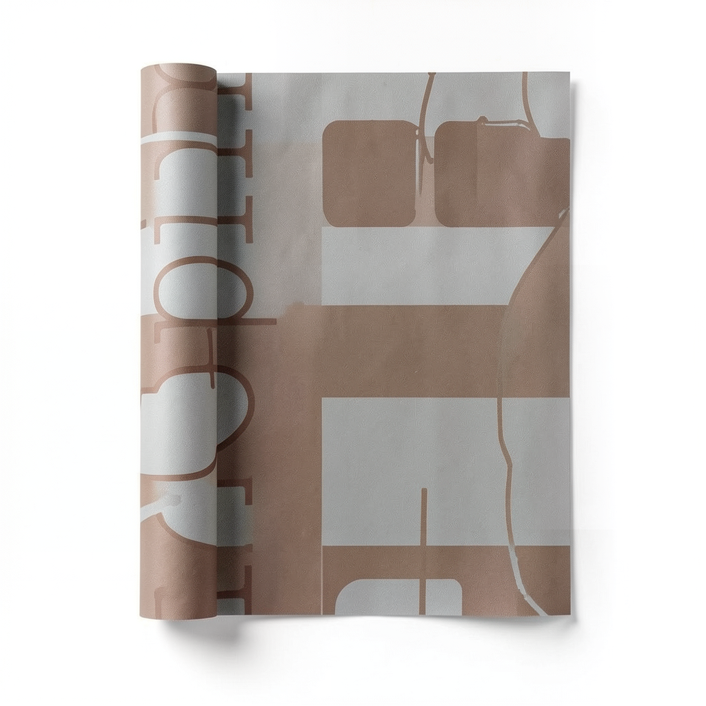 Vinyl Wallpaper Youthful Design 10m×53cm Brown with Gray