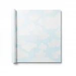 American wall Covering for youth and children, size 10 m x 0.53 m, off white with blue color, model GK8959 